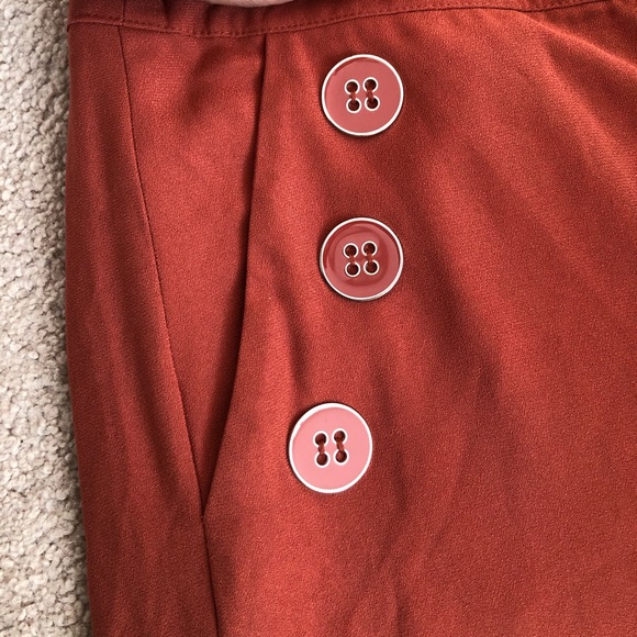 Terracotta Wide-Legged High-Waisted Dressy Pants - Picture 4 of 5